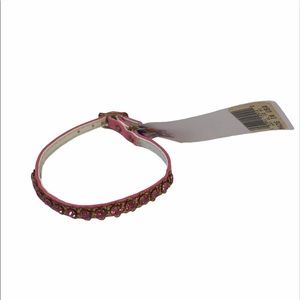 Small Pet Dog Animal Collar Pink Rhinestone 10” XS